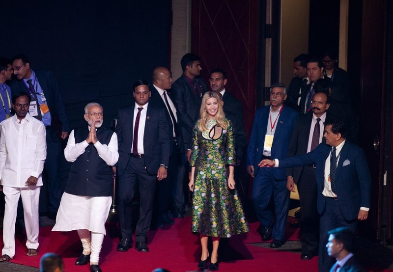 تصاویر | حضور ایوانکا ترامپ در اجلاس جهانی کارآفرینی در هند
